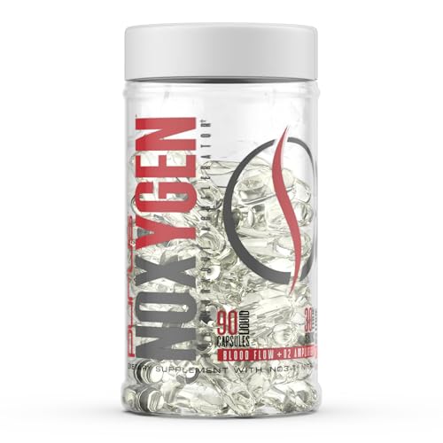 Purus Labs NOXygen Liquid Capsules Pre-Workout Accelerator | Nitric Oxide Pump Pills | Blood Flow & Oxygen Amplifier | 30 Servings 90 Capsules