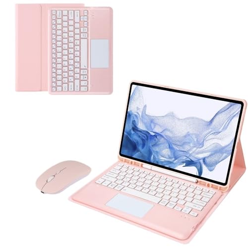 Funda de cuero con teclado para Samsung Galaxy Tab S10FE Plus de 13,1" rosa