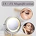 JERDON Wall-Mounted Makeup Mirror with 5X Magnification - Nickel Makeup Mirror with LED Lights - Plug in - HL65N