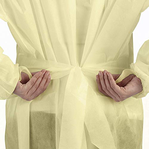Amd Ritmed Isolation Gown Disposable Sms Polypropylene With Elastic Cuffs - Breathable Flexible Fluid Resistant Medical Protective Professional Surgical Lab Coats - Patented Design (10 Units, Regular) #TOP3