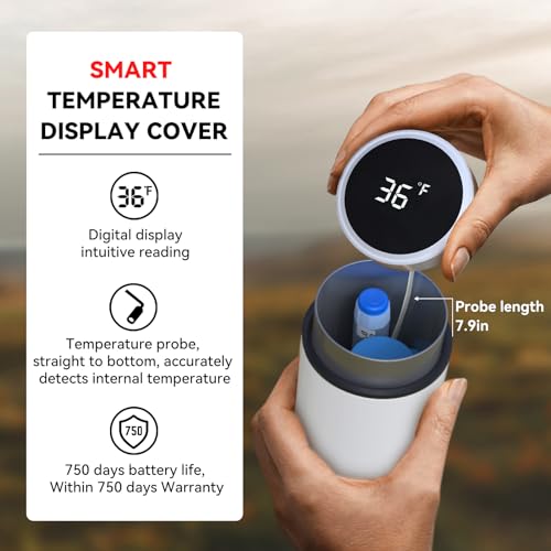 Image of DISONCARE Odyssey 60H 3Pens Insulin Cooler Travel case Digital Display Medication Cooler for Medicine Travel TSA Approved Ice Pack Diabetic Medical Diabetes Bag EpiPen with Medical Tag（White）