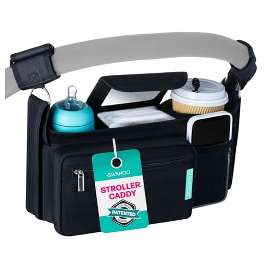 Non-Slip Stroller Organizer With Cup Holders, Exclusive Straps Grip Handlebar. Universal Fit For Uppababy Vista Cruz Nuna Baby Jogger Bob Britax Bugaboo Graco Stroller Accessories Caddy Parent Console