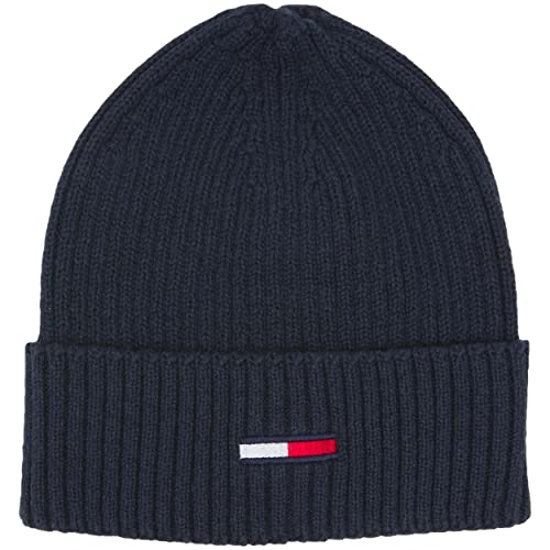 Tommy Jeans Herren TJM Flag Rib Beanie AM0AM10390 Gestrickte Mütze, Blau,...