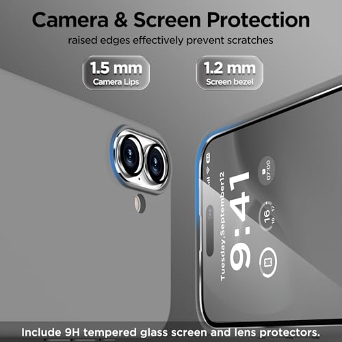 Image of Magnetic for iPhone 16 Case, Compatible with MagSafe, Liquid Silicone Phone Cover with Screen Protector & Camera Protector, Soft Anti-Scratch Microfiber Lining Inside 6.1 inch, Gray