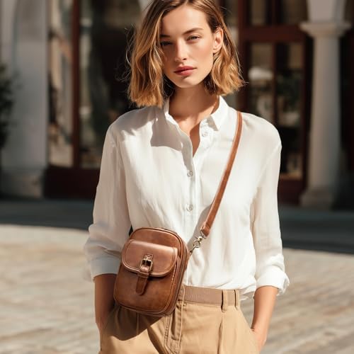 Small Crossbody Cell Phone Purse for Women Vintage Mini Crossbody Bag with Card Slots, Vegan Leather Phone Wallet Pouch2