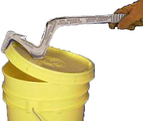 3 in 1 Pail Opener | Cast Aluminum Tool - 21 inches Long | Cuts, Lifts - Re-Seals Opens UN-Rated Plastic Buckets & Pails