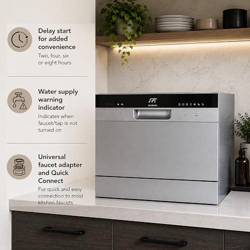 Countertop Dishwasher with Built-in Water Tank