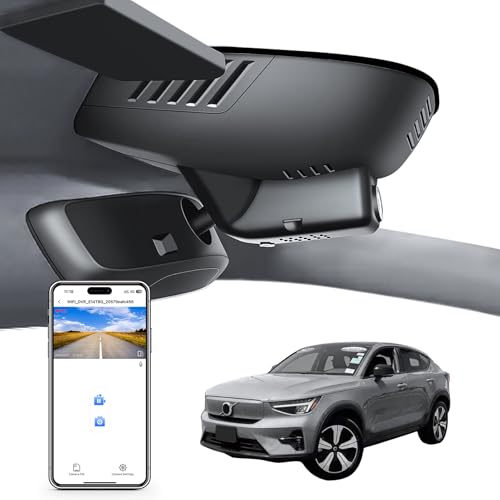 Dashcam voiture 4K Volvo C40 avec enregistrement boucle WiFi app
