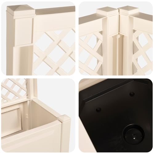 Bac avec treille vidaXL en PP blanc modulable et résistant - 5