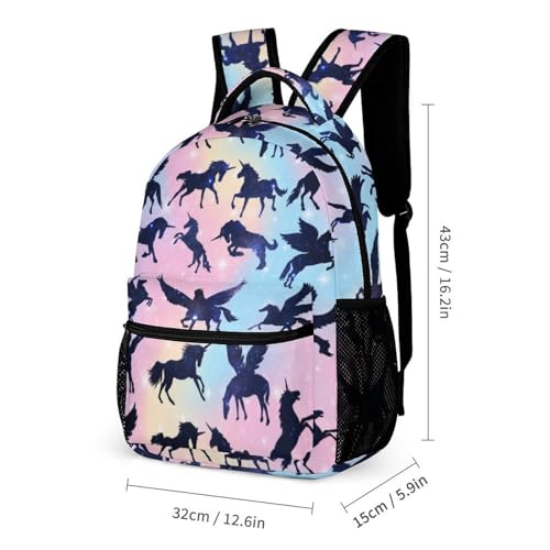 Unicorn School Backpack for Kids Girls Boys, 16 Inch Cute Unicorns Themed Bookbag, Personalized School Backpack for Students Children, Lightweight, Large Capacity3