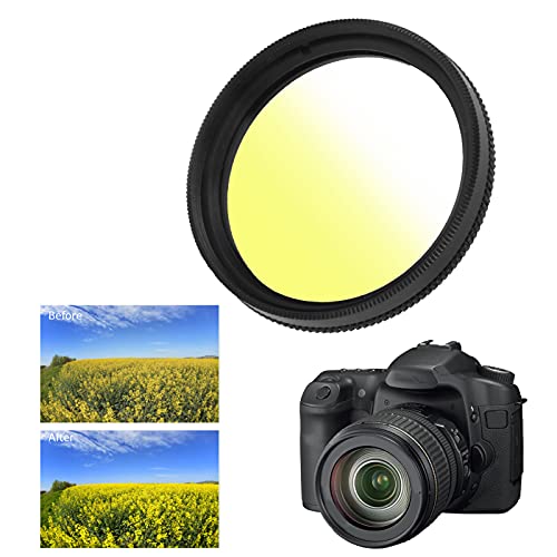 Filtre d'objectif, Filtre dégradé 40,5 mm, revêtement Multicouche, Filtre d'objectif de Couleur progressif imperméable pour Appareil Photo, Vagues de blé, Fleurs de Colza des (Dégradé Jaune)