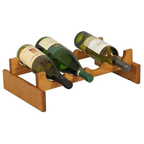 Wooden Mallet Étagère à vin Dakota pour 4 Bouteilles, chêne Moyen