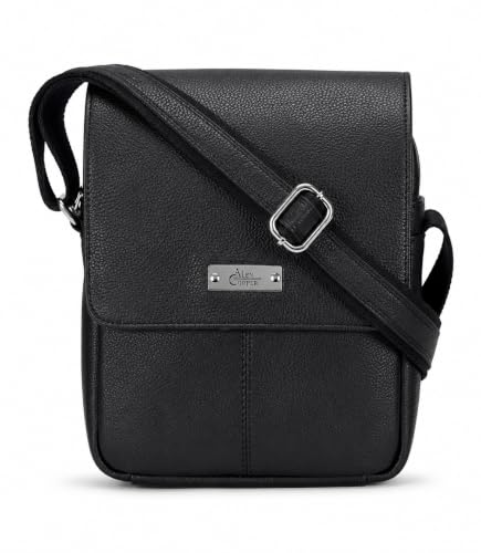 Image of Allen Cooper Premium Leather Sling Bag for Men | Crossbody Messenger Bag with Adjustable Shoulder Strap | Travel Organizer Shoulder Bag for Daily Use, Office & Outdoor Carry