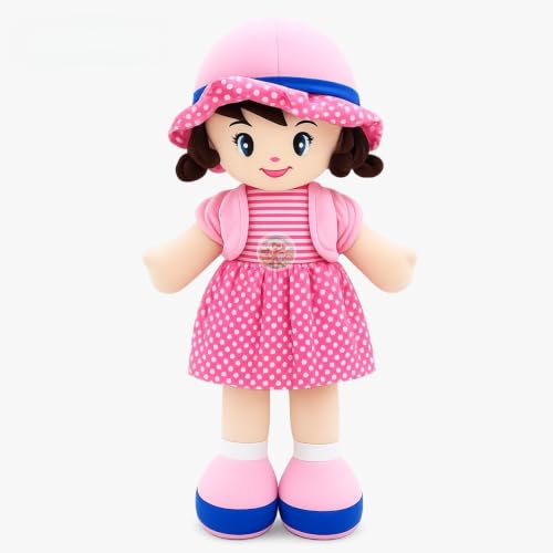 Image of Chi-Chimpu Toyss Soft Curly Doll 30cm (Pink) | Ultra Soft Plush Baby Doll for Girls | Cute Stuffed Doll Toy | Washable & Skin-Friendly | Birthday Gift, Nursery & Kids Room Decor |