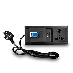 MX Extension Board Single Outlet 16AMP Socket (3000W) to 15AMP Plug Heavy Duty Cord 1.5Mtr W/Child Safety Shutter, AC Line Fault Detector & Single Pole MCB Switch 32AMP Flame Retardant Body (MX-4225)