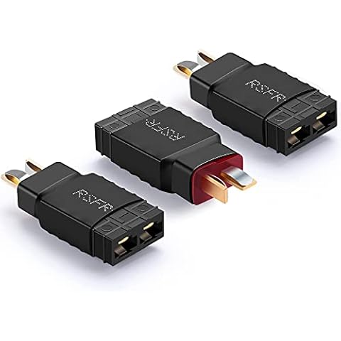 Male Deans T to Female Traxxxa Connector Adapter,KCRTEK 3PCS Deans to TRXXAXC Wireless RC Charger Adapter Slash Erevo Cover