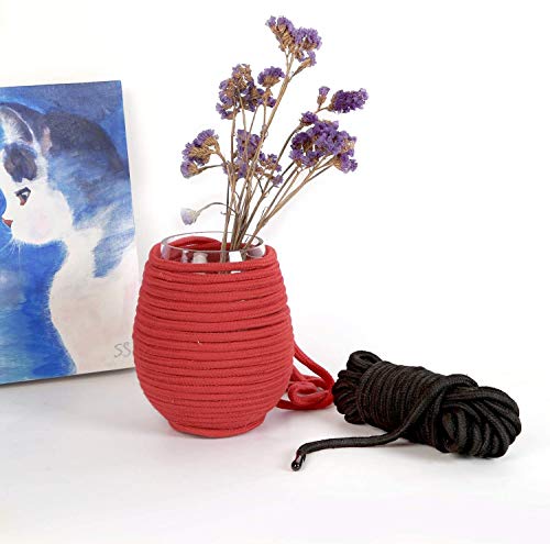 Soft Cotton Rope-64 feet 20m Multi-Function Natural Durable Long Rope (64FT, Red-Purple)