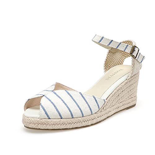 Image of Women's Espadrille Wedge Sandals Closed Toe Lace-Up Shoes