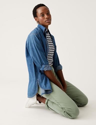 Image of Marks & Spencer Cotton Rich Tea Dyed Slim Fit Chinos