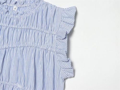 Chaleco de verano casual para mujer elástico sin mangas a rayas 5