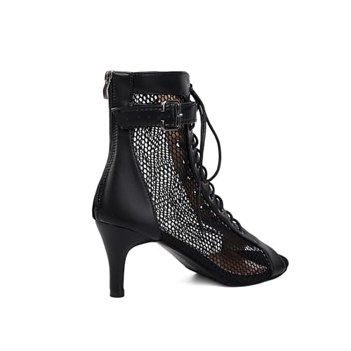 Image of UTIKLIOU Women's Mesh Sandals Peep Toe High Top Sandals Lace Up Summer Boots Buckle Strap Party Sexy Pump Shoes Open toe