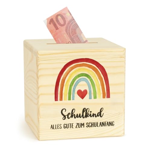 BOFUNX Schulkind Spardose Holzspardose Einschulung Schulanfang Geschenke...
