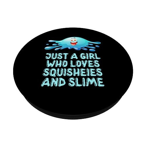 Just A Girl Who Loves Squisheies And Slime PopSockets Swappable PopGrip, Black - Image 2