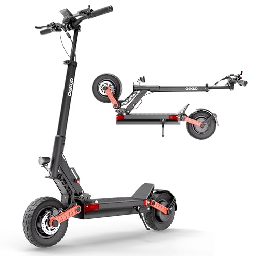 Qekud S10 Patinete Eléctrico para Adultos – Motor 1000W Batería 60V 18Ah Autonomía 60km Velocidad Máx 25km/h Neumáticos 10' de Aire Conducción Suave en Ciudad y Parque, Cuadro de Aluminio