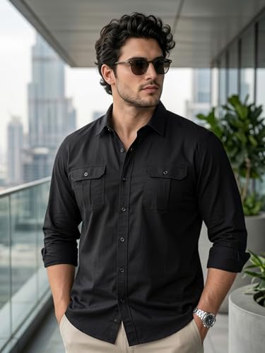 Image of Urbano Plus Men's Cotton Full Sleeve Regular Fit Casual Solid Shirt