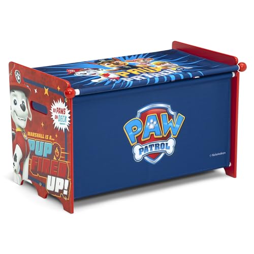 Delta Children PAW Patrol Toy Box Toy Box with Retractable Fabric Top Blue
