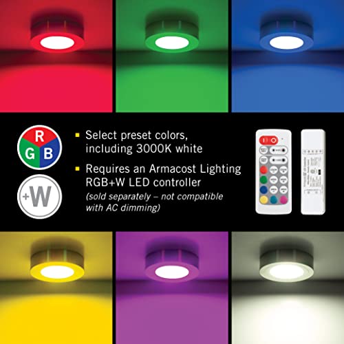 Image of Armacost Lighting PureVue Dimmable LED Undercabinet Puck Light, RGB+W, Black 263413