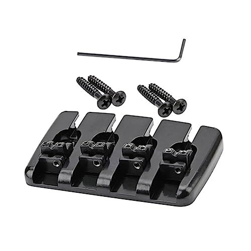 Chevalet de basse en métal noir BESPORTBLE pour remplacement de pont de guitare