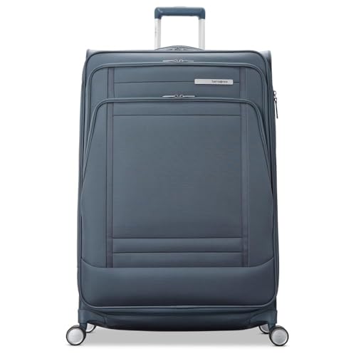 Image of Samsonite UpLIFT Lightweight Large Checked Softside 3-Piece Luggage Set with Spinner Wheels - Expandable - Airline-Approved, Polyester Soft Suitcase for Ultra Light Travel - Elemental Blue