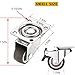 Small Caster Wheels 1 Inch, Low Profile 360 Degree Swivel Casters Set of 4, Little Rubber Base Rolling Plate Caster Wheels for Small Furniture(2 with Brakes & 2 Without),No Noise