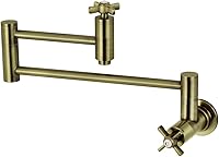 Vista 1 de Kingston Brass KS8103ZX - Grifo de cocina para llenado de ollas de montaje en pared, latón antiguo