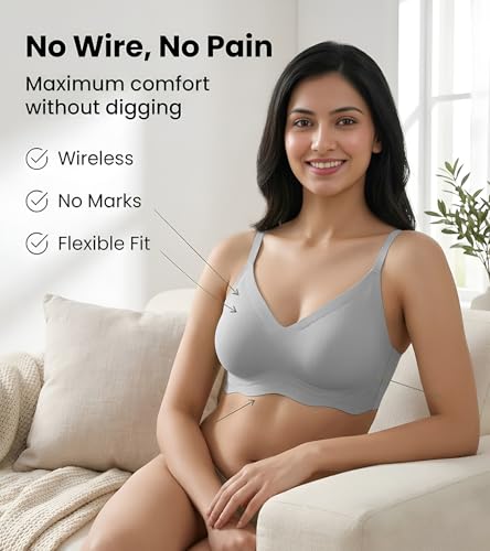 Image of DClub Wireless Bras for Women No Underwire Seamless Push Up Full Coverage Everyday Bra Comfortable Supportive Tshirt Bralette