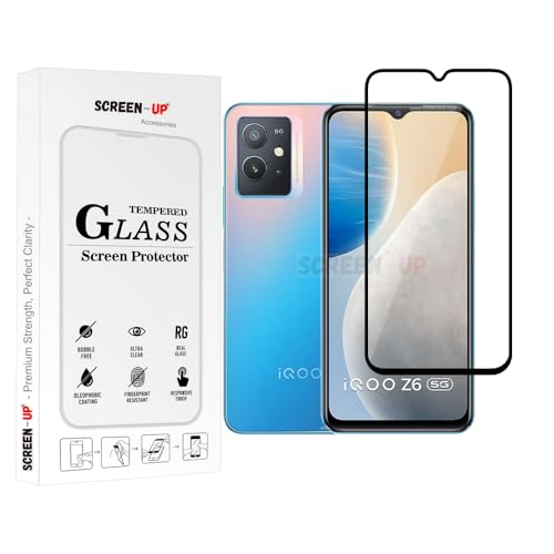 Image of ScreenUp Tempered Glass For vivo iQOO Z6 (India) - Ultra Clear, 9H Scratch Resistant, Full Coverage, Easy Install Screen Protector