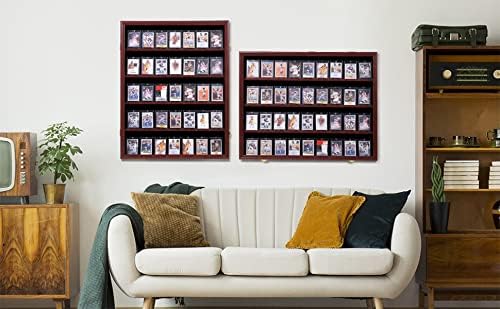 Miniatura 6 de Estuche para 36 tarjetas de béisbol Estuche de exhibición de tarjetas deportivas graduadas con cerradura para montaje en pared con protección UV,