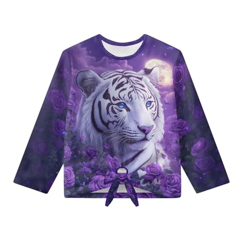 Toddler Girls Tee Shirts Kids 5-12 Cool Long Sleeve Tie Front Knot Tee Tops4