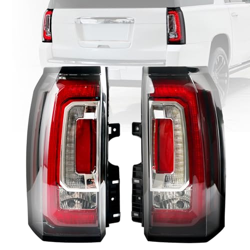 LED Tail Lights Assembly Compatible With 2015-2020 GMC Yukon Yukon XL Left Driver & Right Passenger Side Brake Turn Signal Rear Taillights Assembly W/Bulb Replace GM2800268 GM2801268 84536243 84536242