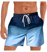 Lishang Badehose Herren Kurz Badeshorts Schnelltrocknend Boardshorts mit Tunnelzug Meshfutter Tra...
