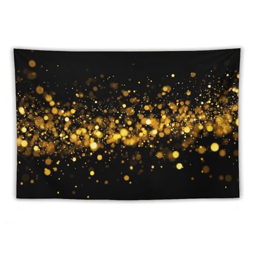 Tapisserie polyester paillettes dorées Jubonexis 101x152 cm pour salon