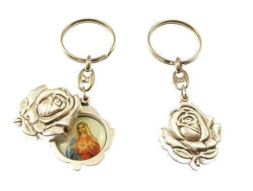 R Heaven - La Plata Subió Slider Inmaculado Corazón María Llavero 8Cm Regalo