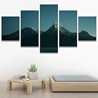 SIGNWIN 5 Panel Canvas Wall Art Mountainscape for Home Decorations Ready to Hang - 60