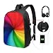 Produktbild Laptop Rucksack Business Rucksack für 17 Zoll Laptop, Lila Haar Regenbogen Schulrucksack Mit USB Port für Arbeit Wandern Reisen Camping, für Herren Damen