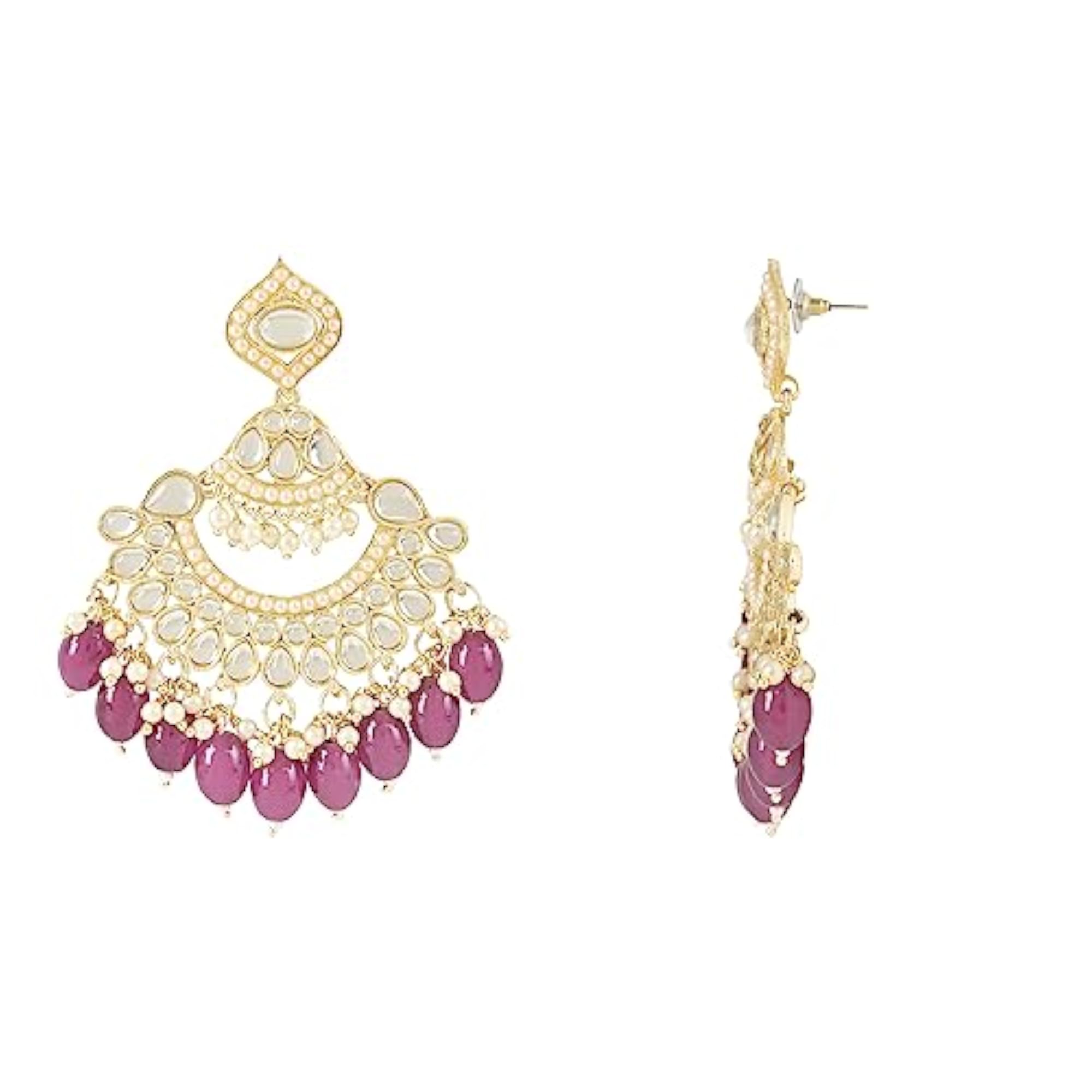 Handcrafted Kundan Earrings with Pearls (E3025Pu)