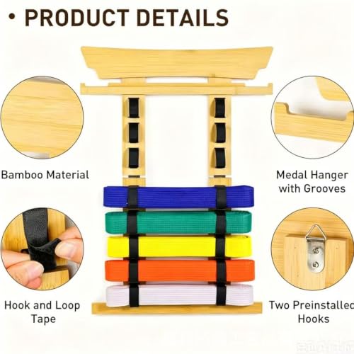 Soporte para Cinturones Artes Marciales con pegatinas para organizar el dojo 4