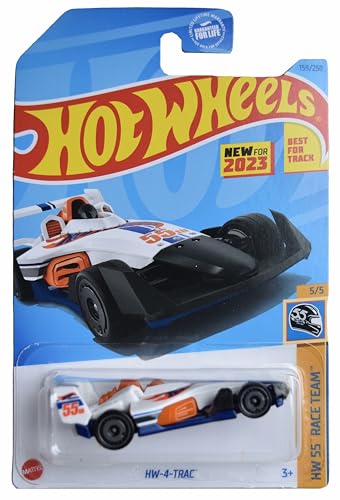 Hot Wheels HW 4 Trac, HW 55 Race Team 5/5 Blanco miniatura 1