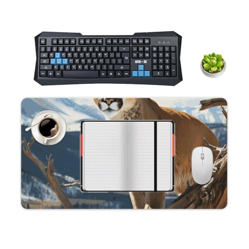 Sous-main tapis de bureau Panther Mountain Lion 75x40cm caoutchouc imperméable - 4