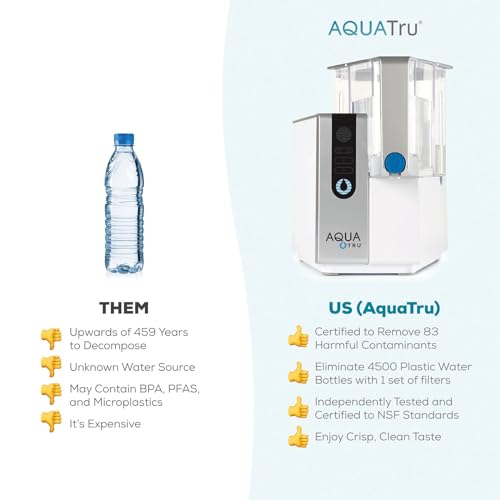 AquaTru Classic Alkaline Countertop Water Filter System for PFAS & Other Contaminants with 4-Stage Ultra Reverse Osmosis Technology (No Installation Required) (AquaTru Classic Alkaline (Old SKU))